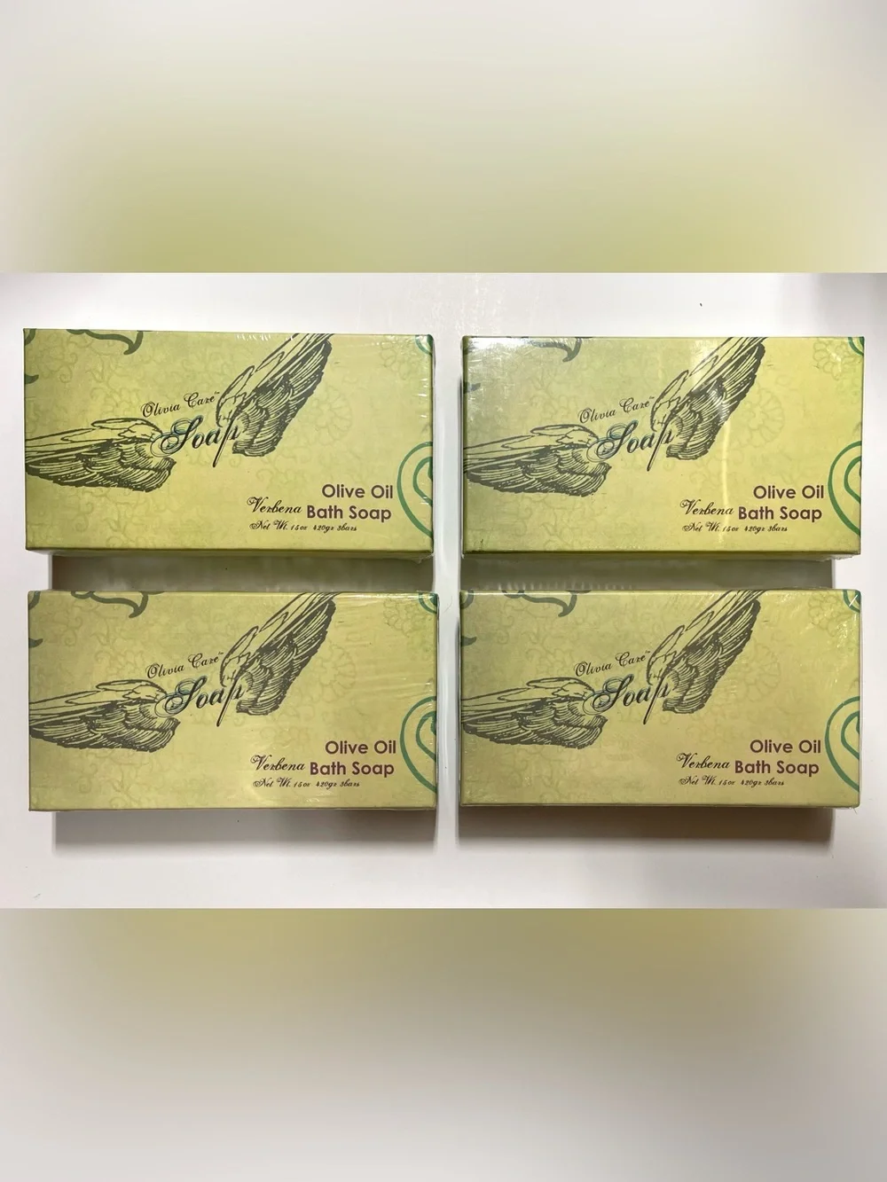 NWT Lot of 4 Olivia Care Verbena Olive Oil Bath Soap Sets 12 Bars 60oz